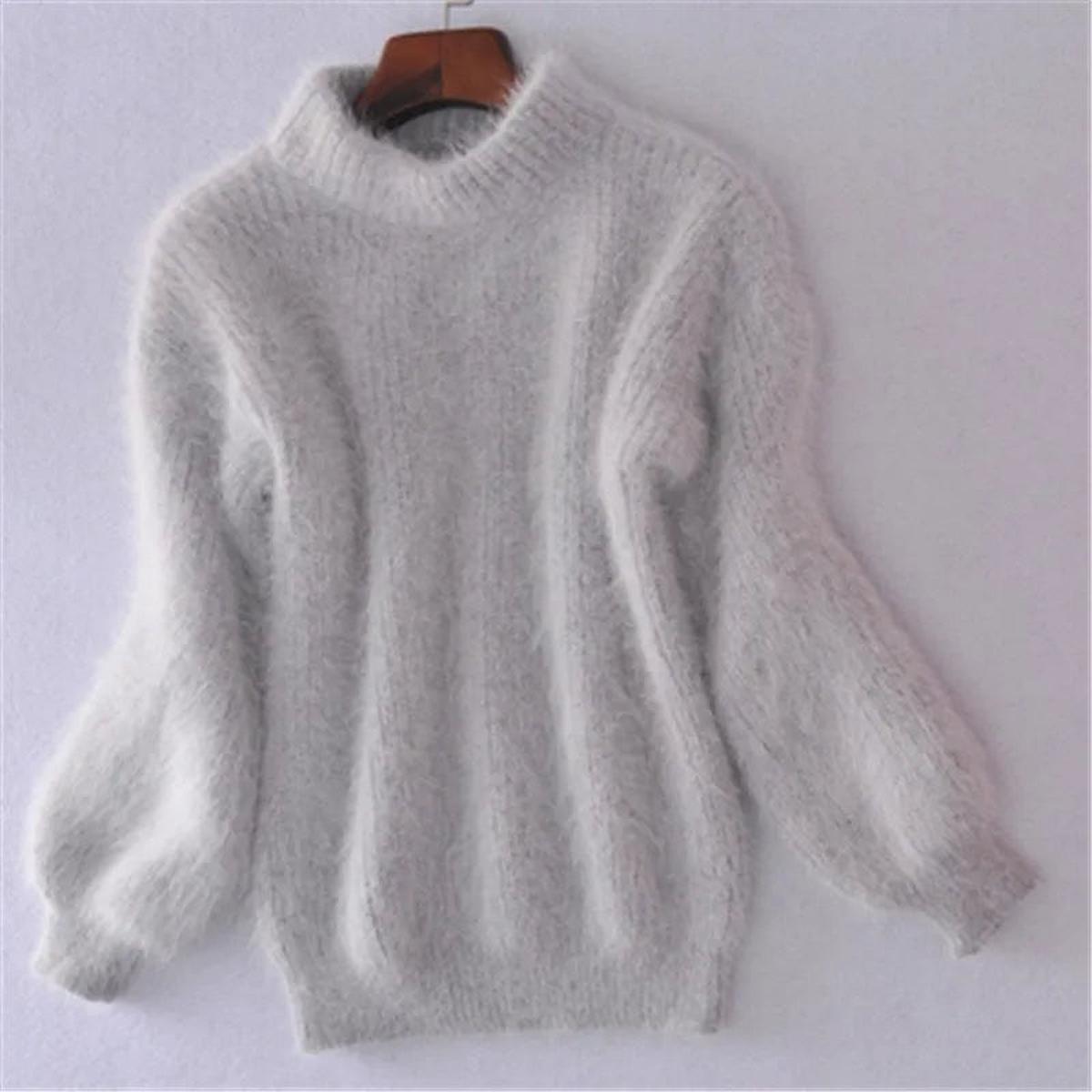 | Women's High Neck Knit Sweater in Warm Material