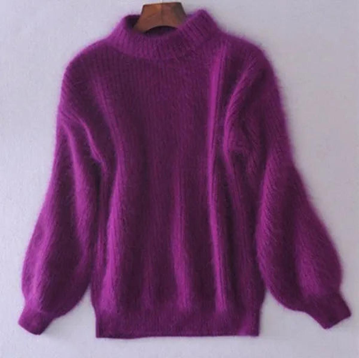 | Women's High Neck Knit Sweater in Warm Material