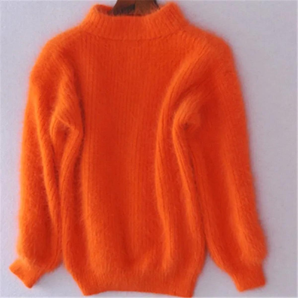 | Women's High Neck Knit Sweater in Warm Material