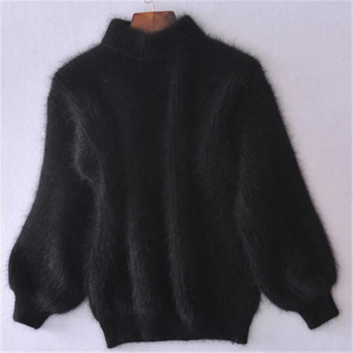 | Women's High Neck Knit Sweater in Warm Material