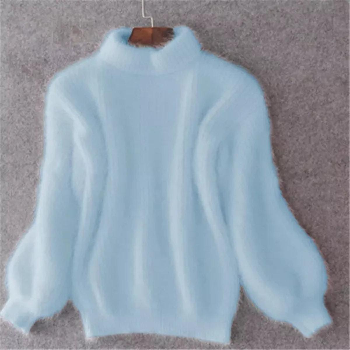 | Women's High Neck Knit Sweater in Warm Material