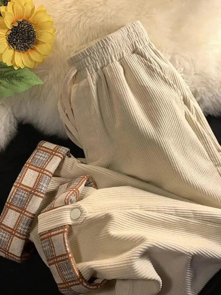 Vintage Drawstring Corduroy Pants