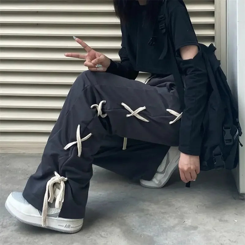 Vintage Y2K All-match Style  Style Office Lady  High Waist   Sweatpants