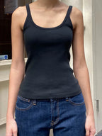 DressBetty - 2024 Black Sexy Sleeveless Cotton Vest for Women
