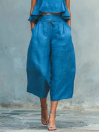 Pleated Solid Color Two-piece Set