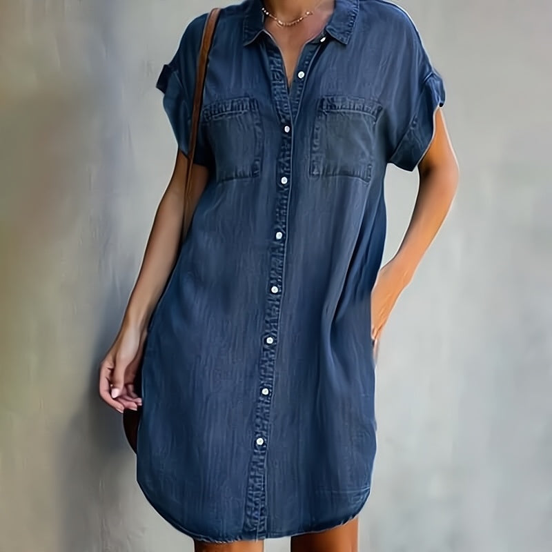 Eugenia Statement Denim Dress Premium Wardrobe Essential