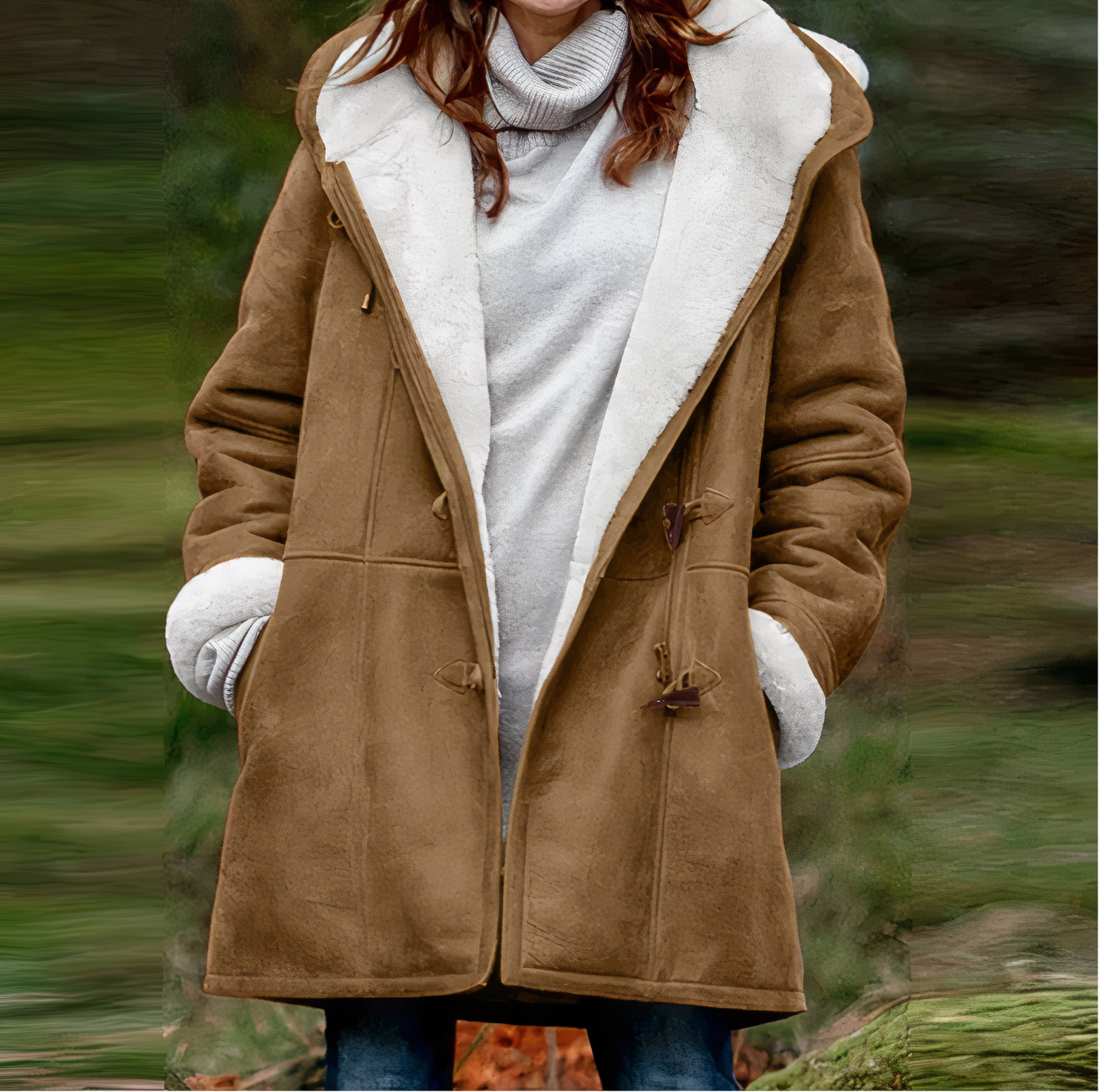 | Long sleeve velvet coat
