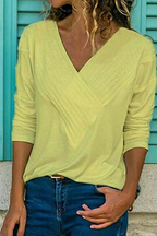 Classic V-neck Long Sleeve Basic Tops