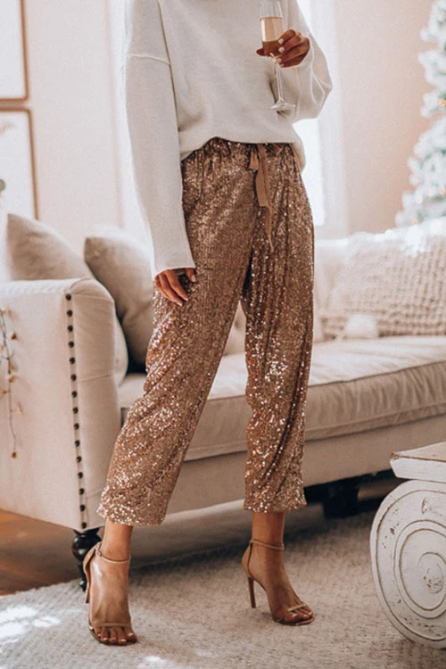 Stylish Festive Party Sequin Pants