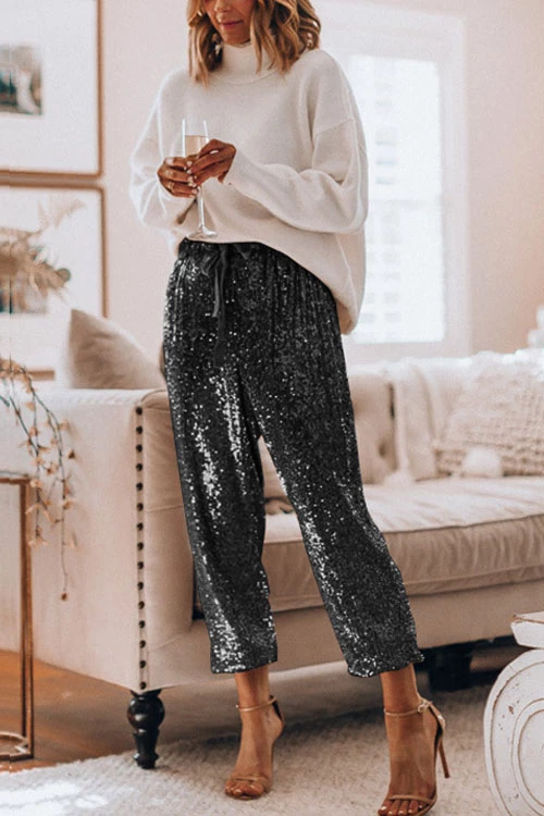 Stylish Festive Party Sequin Pants