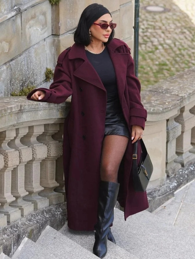 | Elegant burgundy coat