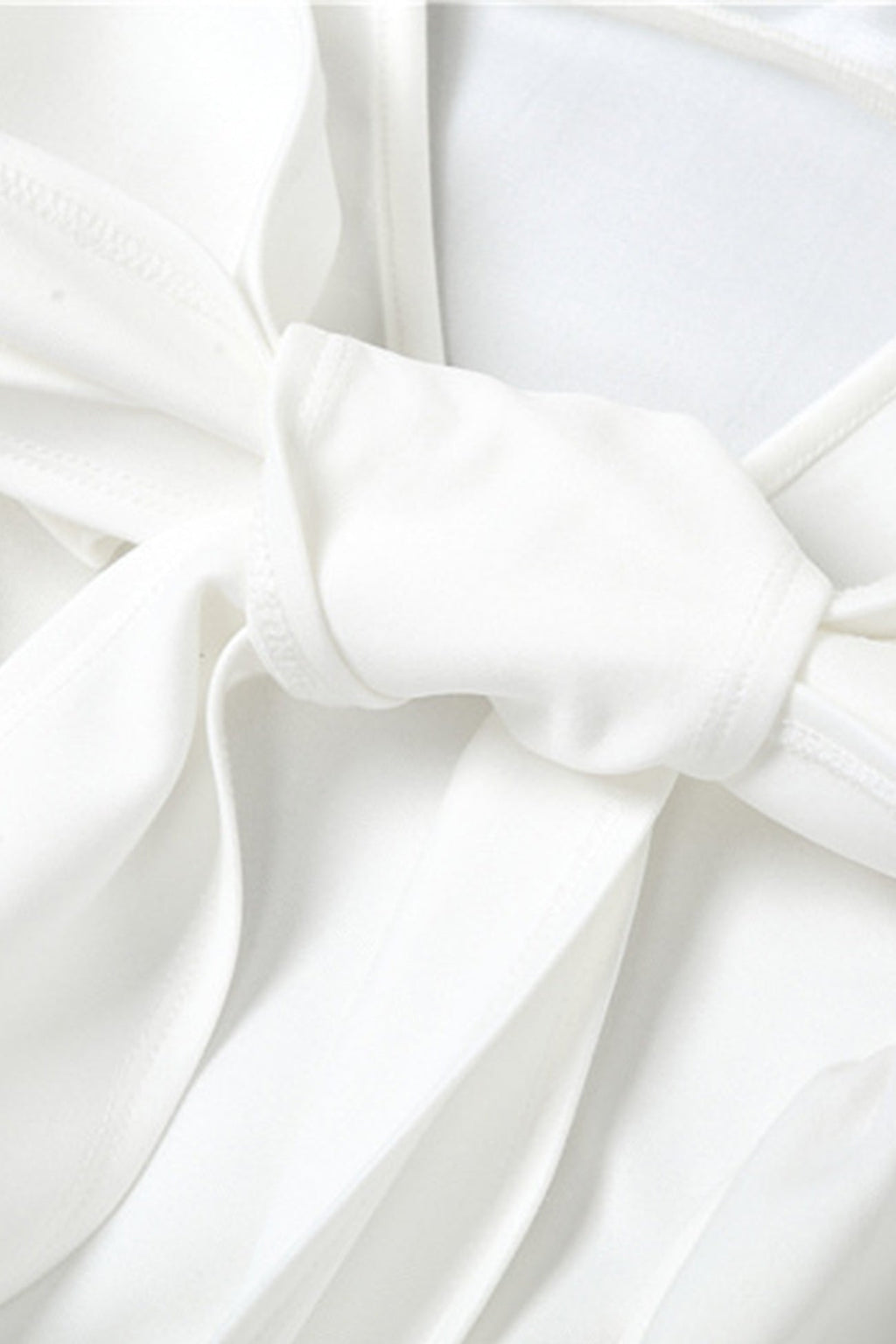 Wide Strap Scoop Back Tie Bow Long Sash Fit and Flare Mini Dress