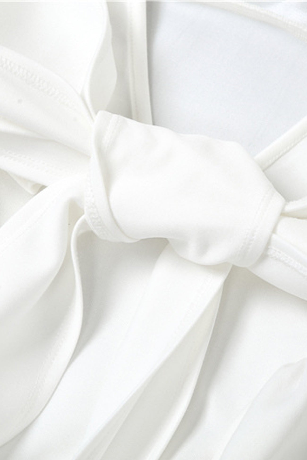 Wide Strap Scoop Back Tie Bow Long Sash Fit and Flare Mini Dress