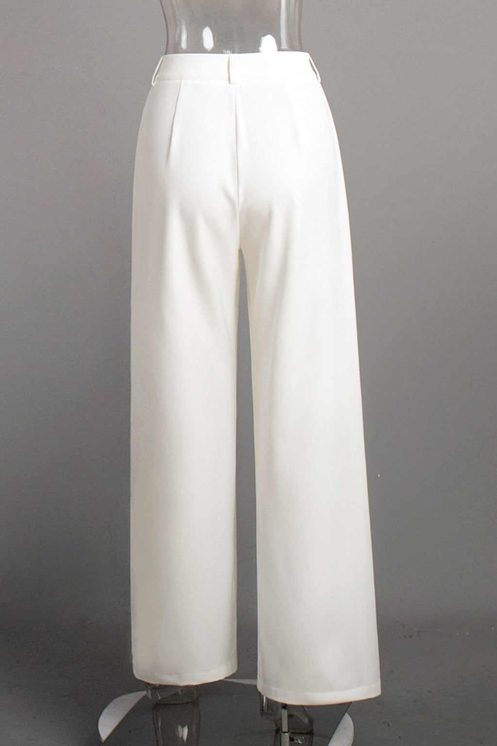 White High-rise Wide Leg Long Pants