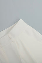 White High-rise Wide Leg Long Pants