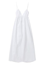 White V Neck Backless Cami Midi Dress