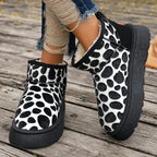 Leopard High Quality Slip-on Thickened Fluff Round Toe Snow Boot