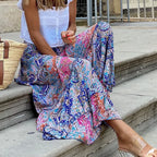 DressBetty - Elegant High Waist Vintage Patterned Print Boho Long Maxi Skirt