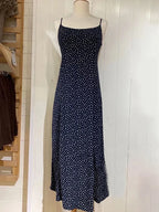 Ditsy Floral Print Spaghetti Strap Scoop Neck Bodycon Midi Dress