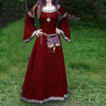 Celtic Knot Trim Bell Sleeve Scoop Neck Medieval Maxi Dress