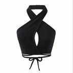 DressBetty - 2024 Sexy Cross Halter Neck Hollow Out Camisole