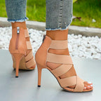 Super High Heel Open Toes Crossover Gladiator Party Wedding High Heel