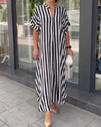 Ramona Statement Striped Boho Dress Chic Silhouette Collection