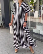 Ramona Statement Striped Boho Dress Chic Silhouette Collection