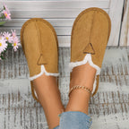 Women Warm Fur Cotton Slippers Flats Shoe Suede Winter Short Plush Luxury Fashion Casual Non-Slip Snow Boots Mujer Zapatos Mules