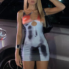 DressBetty - Women Y2k Summer Party Dress Slim 3D Printed Bodycon Skirts Sexy Outfits