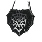 Black Spider Web Punk Creative Women's Halloween Designer Shoulder Crossbody Bag