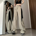 Y2K  Contrasting Colors Straight Mopping  High Waist Sweatpants
