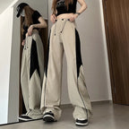 Y2K  Contrasting Colors Straight Mopping  High Waist Sweatpants