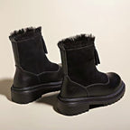 Women__ Ankle Boots with Mixed-Texture Leather Finish