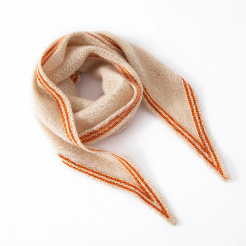 Women__ Cashmere Scarf with Contrast Stripe Trim