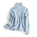 Women__ Cashmere Turtleneck Sweater with Varied Knit Pattern