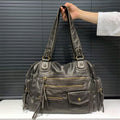 Women__ Casual Faux Leather Shoulder Bag with Multiple Pockets