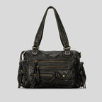 Women__ Casual Faux Leather Shoulder Bag with Multiple Pockets