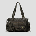 Women__ Casual Faux Leather Shoulder Bag with Multiple Pockets