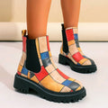 Women__ Chunky Chelsea Boots with Colorful Prints