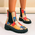 Women__ Chunky Chelsea Boots with Colorful Prints