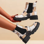 Women__ Chunky Chelsea Boots with Colorful Prints