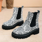 Women__ Chunky Chelsea Boots with Colorful Prints