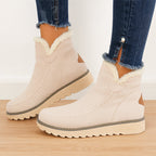 Women__ Cozy Mid-Ankle Suede Boots with Fleece Lining
