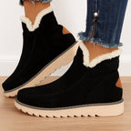 Women__ Cozy Mid-Ankle Suede Boots with Fleece Lining