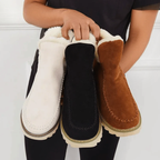 Women__ Cozy Mid-Ankle Suede Boots with Fleece Lining