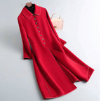 Women__ Double-Sided Long Coat with Rounded Collar