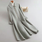Women__ Double-Sided Long Coat with Rounded Collar