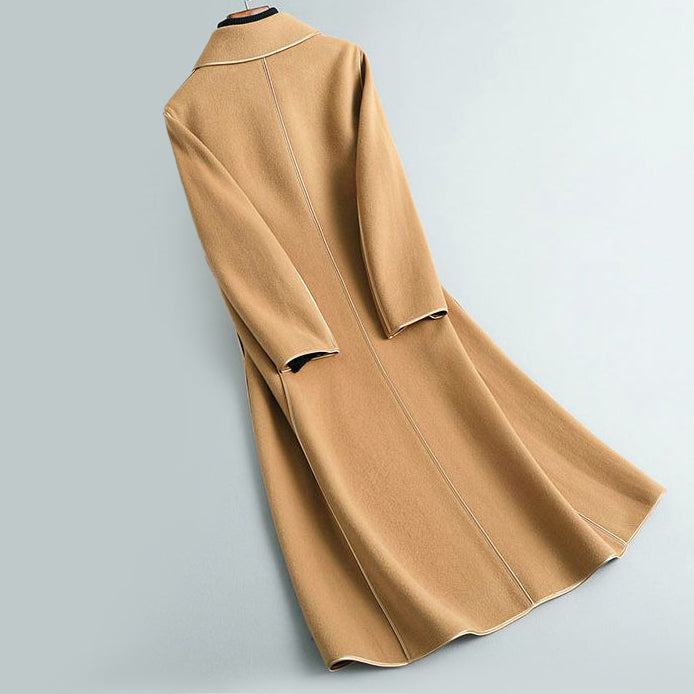 Women__ Double-Sided Long Coat with Rounded Collar