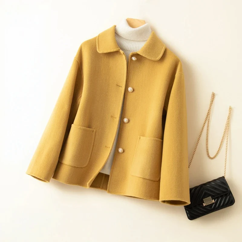 Women__ Double-Sided Wool Coat with Rounded Collar